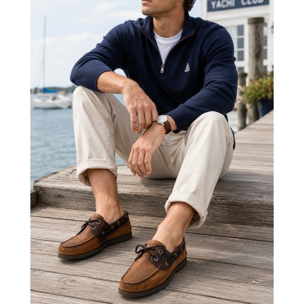 Sperry Top-Sider Brown Leather Boat Shoes Loafers Men’s Casual Deck Size 8.5 M
